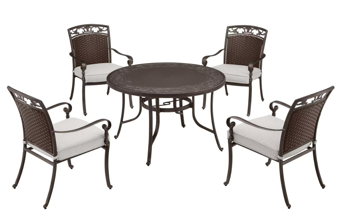 Wilshire Heights 4-Piece Cast and Woven Back All Aluminum Outdoor Chair