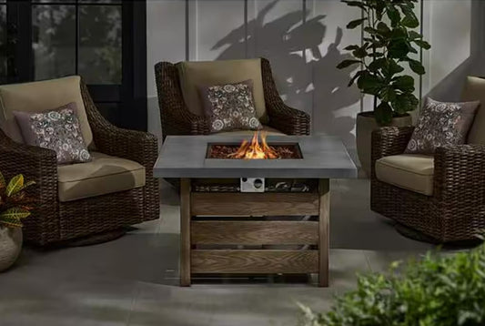 Summerfield Brown  50,000 Btu Brown Steel Propane Outdoor Fire Pit with Lava Rocks
