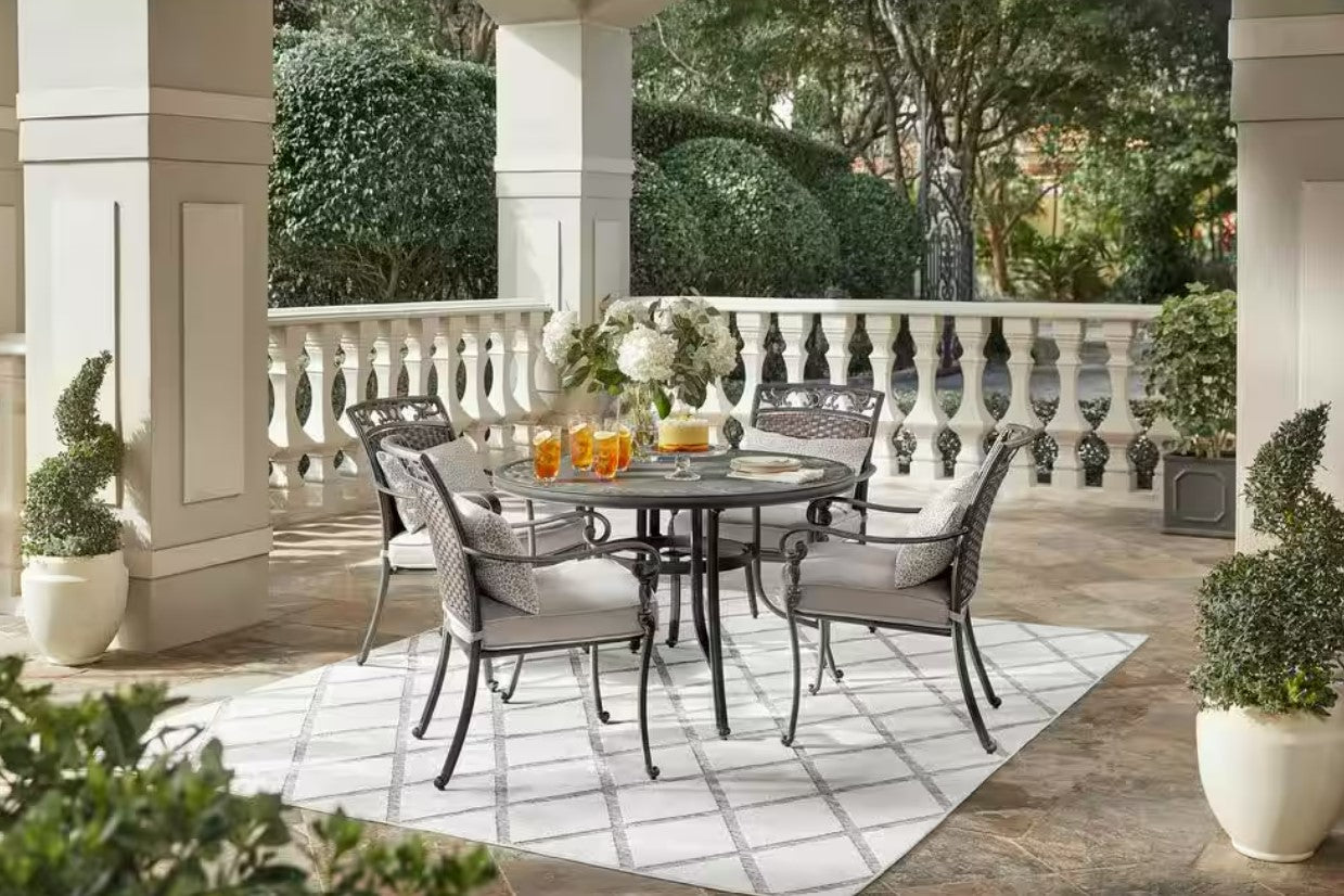 Wilshire Heights 4-Piece Cast and Woven Back All Aluminum Outdoor Chair