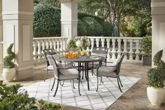 Wilshire Heights 4-Piece Cast and Woven Back All Aluminum Outdoor Chair