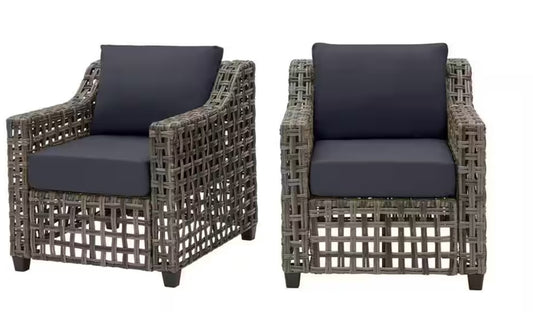 Briar Ridge Brown Wicker Outdoor Patio Deep Seating Lounge Chairs  (2-Pack)