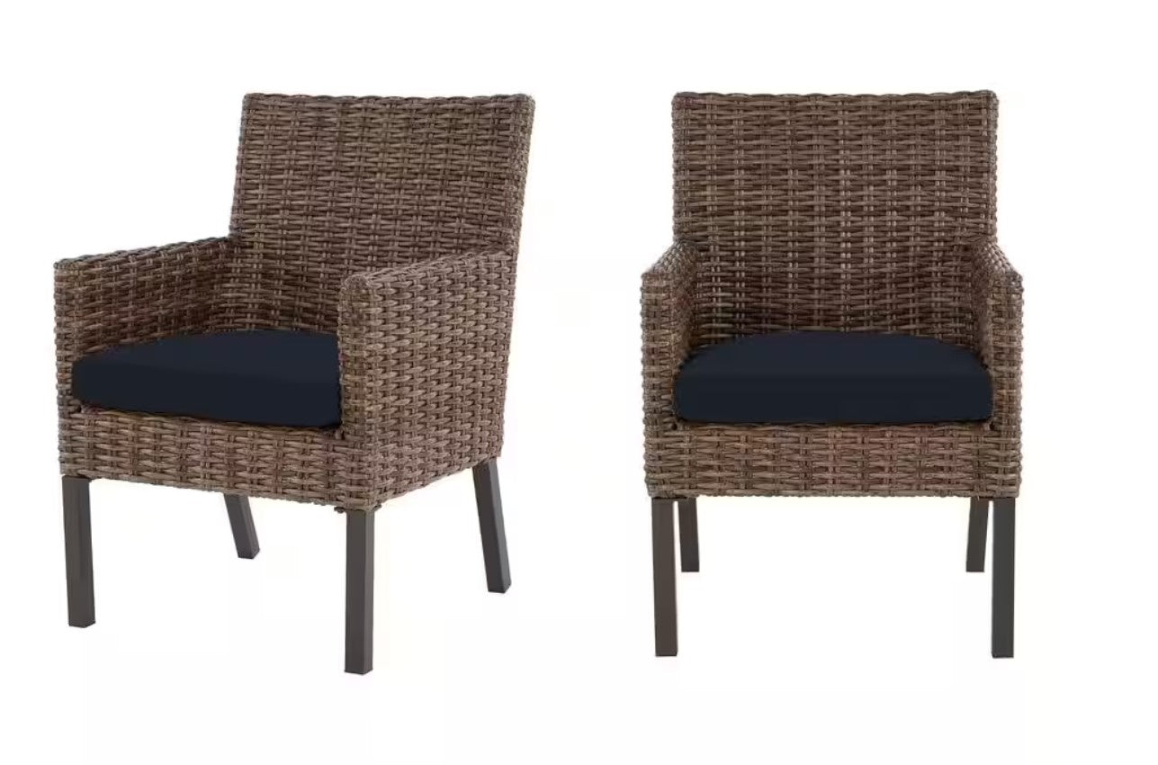 Fernlake Brown Wicker Outdoor Patio Dining Chair (4-Pack)