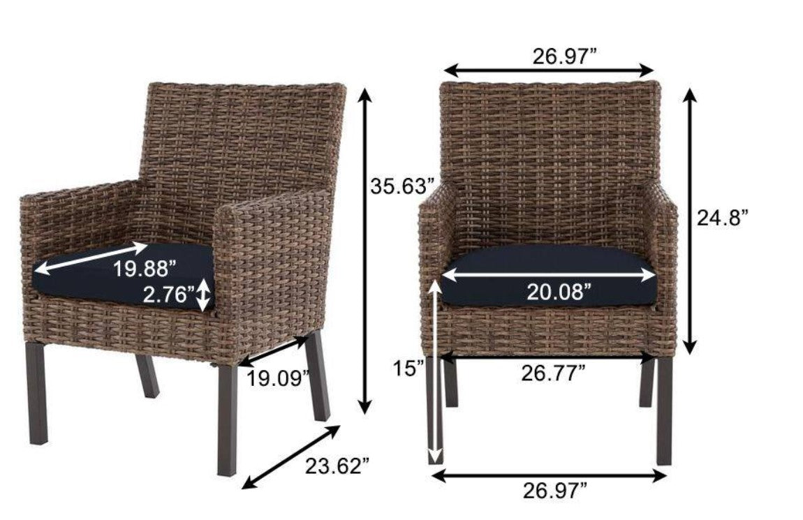 Fernlake Brown Wicker Outdoor Patio Dining Chair (4-Pack)