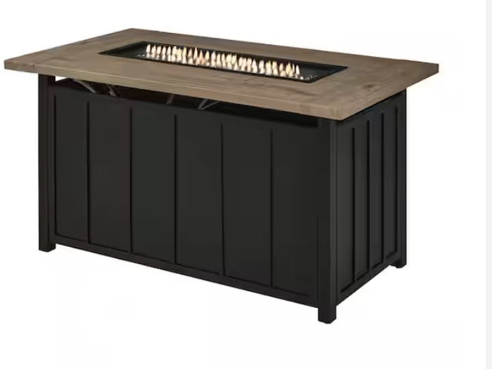 Wenmare 40,000 BTU Brown Steel Propane Outdoor Fire Pit with Fire Glass