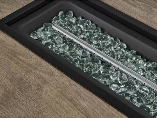 Wenmare 40,000 BTU Brown Steel Propane Outdoor Fire Pit with Fire Glass